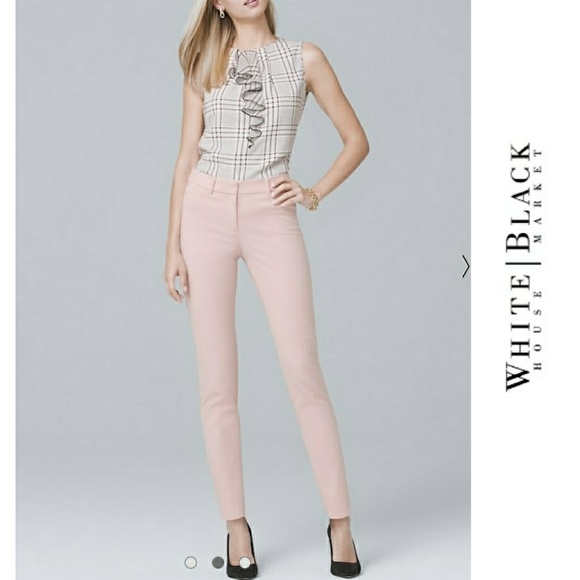 White House Black Market Pants - WHITE HOUSE BLACK MARKET CREAM STRETCH ANKLE PANTS